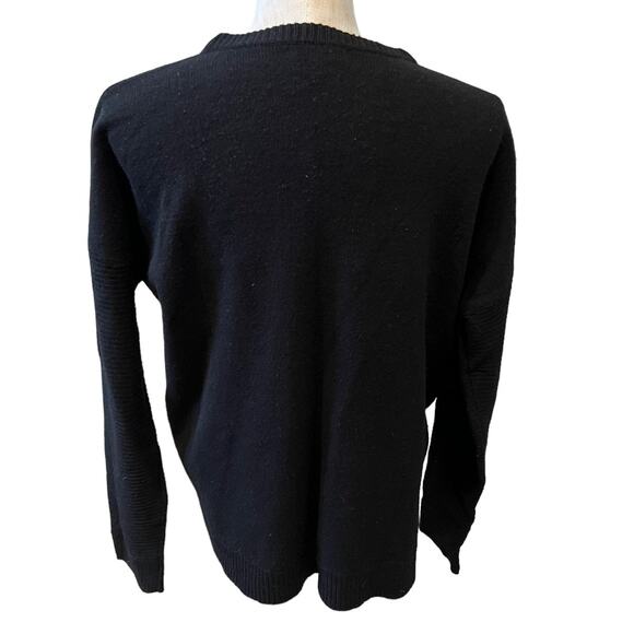 J Crew Zipper Detail Boxy crewneck sweater Black L - Picture 6 of 8